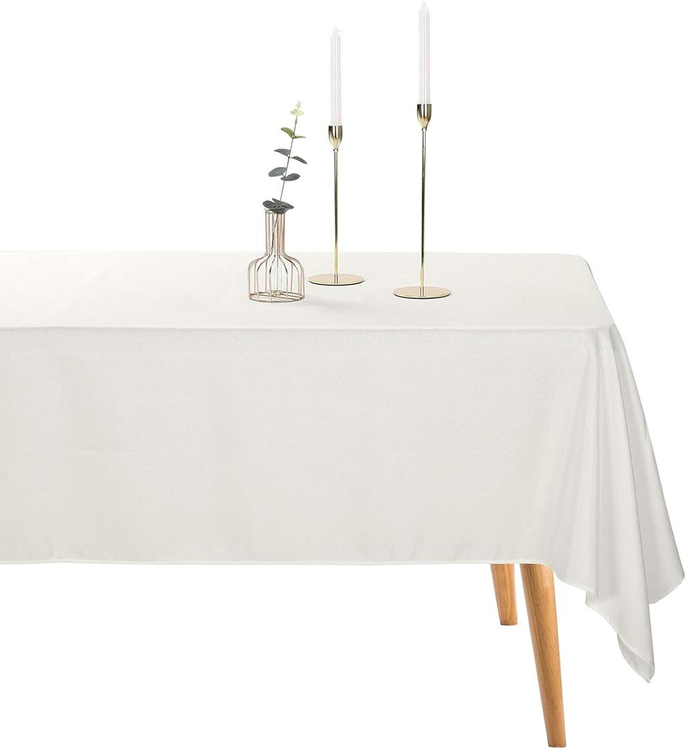Ascoza 12pack 60x120 Inch Ivory Rectangular Tablecloth 6 Feet Table Cloth in Polyester Fabric for Wedding/Banquet/Restaurant/Parties
