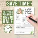 Hadley Designs Baby Shower Games for 25 Guests - Woodland Baby Predictions & Advice Cards for New Parents, Who Knows Mommy Best, Babyshower Game Girl Boy Gender Neutral, Gender Reveal Games