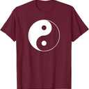 Miftees Yin Yang T-Shirt - Men's Unisex Adults Classic Fit Black Yin Yang T-Shirt - Small - Crew Neck - Short Sleeve - Yoga - Chinese - Cotton, Polyester