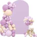 Spandex Fitted Wedding Arch Cover 6FT Round Top Stand Covers Double-Side Chiara Cover Backdrop Cover for Wedding Birthday Party Ceremony Baby Shower Decoration (Lavender)