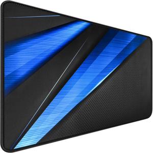 Desk Pad, Large Gaming Mouse Pad,Extended Keyboard Mouse Mat Desk Pad with Non-Slip Rubber Base & Stitched Edge for Computers Laptop Desk Home Office Accessories, Black Blue (31.5"x15.7"x0.08")