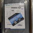 96" 4 Bow Bimini Top Boat Cover, Waterproof Aluminum Frame, Gray