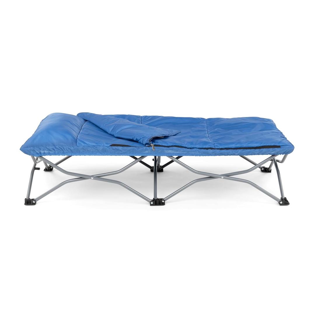 Regalo My Cot Deluxe Portable Toddler Bed, Indoor/Outdoor Kids Nap Cot with Sleeping Bag & Pillow, Lightweight Folding Travel Design for Home, Daycare, Camping & Sleepovers, Ages 2-5