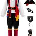 ReliBeauty Pirate Costume for Boys Costume Kids Toddler (3T/100, Blue)