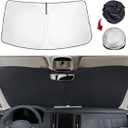 Car Windshield Sun Shade Compatible with Chevrolet Silverado (2019-2024) Car Interior Reflector Sunshade Accessories Foldable Front Window Sun Blocker