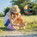 2 x Cat Memorial Gift for Loss of Cat-Pet Remembrance Sympathy Ornament Personalized Date Name Pattern Angel Cat on Moon Gifts for Cat Lovers