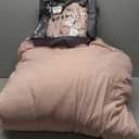 Andency Blush Queen Comforter Set(90x90Inch), 3 Pieces Lightweight Soft Ruffle Bedding Comforter Sets for Queen Bed, Farmhouse Shabby Chic Fluffy Soft Microfiber Bed Set for All Season