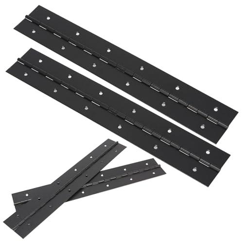ASMJMJ 12Inch Piano Hinge Heavy Duty, 4PCS Black Stainless Steel Long Piano Hinges Boat Hinges, 2''Open Width for Folding Cabinet Door Butt Hinge