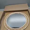 SWTHONY 18 Inch Boho Round Hanging Wall Mirror Decorative Rattan Circle Mirrors for Farmhouse, Living Room, Bedroom