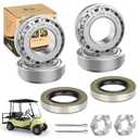 10L0L Golf Cart Front Wheel Hub Bearings & Oil Seals Kits for Club Car DS and Carryall 1982-2002 with Nut Locking Pin, Replace Part 1011393 1013135 (2 Pack)