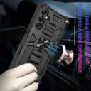 for Galaxy A05 Case,Samsung A05 4g Case w/Tempered Glass Screen Protector(Full Coverage) [Full-Body][15FT Mil-Grade][Built-in Kickstand] Car Magnetic Protective Cover for Women Man Blue Purple Marble