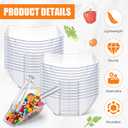 Vesici 48 Pcs 8 oz Clear Plastic Candy Bowls 24 Pcs with 12 Scoops and 12 Tongs Square Dessert Candy Bowl Buffet Containers Disposable Party Ice Cream Salad Dish for Serving Food Appetizers Supplies