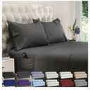 DREAMCARE California King Sheet Sets – 4 pcs Cooling Sheets – up to 21” Deep Cal King Sheets – Hotel Luxury Pillowcases – Superior Softness 100% Fine Microfiber with Side Pocket – Black