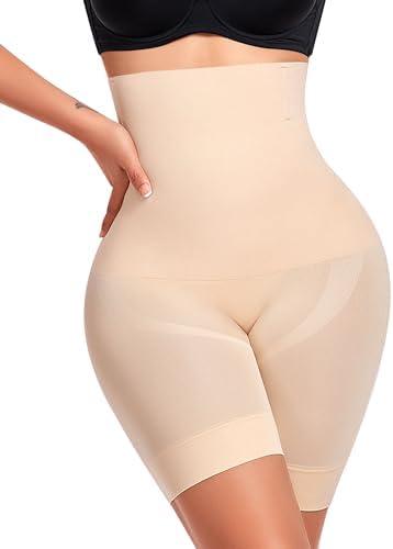 Seamless Slip Shorts for Women Under Dress Shaping Boyshorts Panties Tummy Control Shapewear, Nude Thigh Slimmer