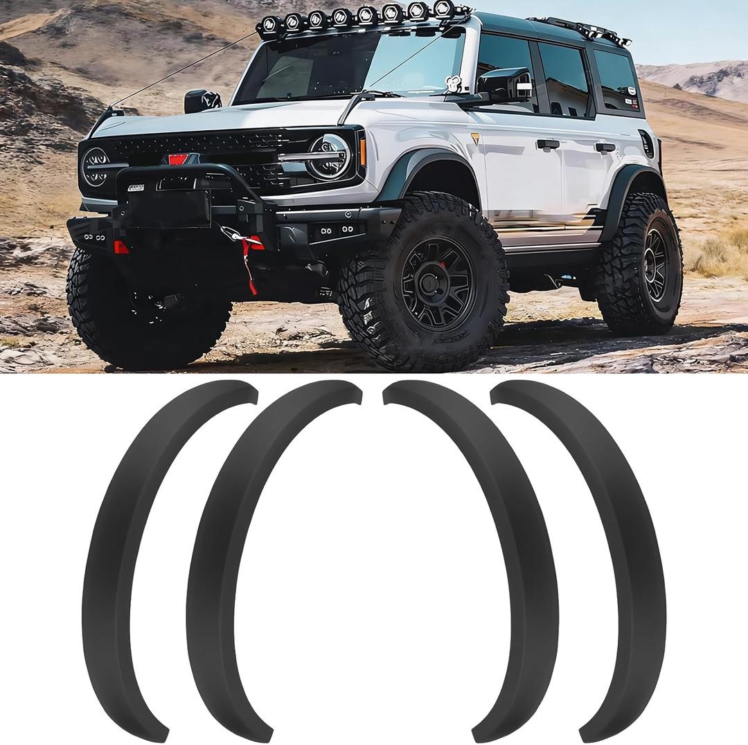 3.5'' Fender Flares Kit Compatible with 2021-2026 Ford Bronco 2/4 Door | Front & Rear Replace M-9164-BFK M2DZ-16268-AA, Easy Installation (Not for Sport and Raptor)