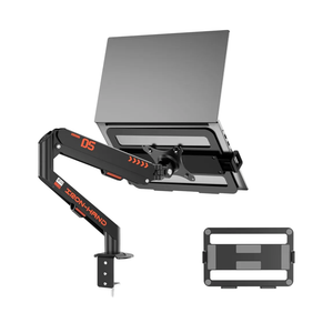 Laptop Mount for Desk (11.3"-17.3"), 360° Rotating Foldable Laptops Arm Mount with Gas Spring, Heavy Duty Aluminum Adjustable Laptop Stand with Clamp/Grommet (Black)