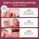 Glamnetic Quick Press Mani - No Glue Press On Nails, Just Peel and Stick, Square Extra Short Nails, Mess Free, Salon Quality Stick On Nails, Porcelain | in 15 Sizes - 30 Nail Kit | Gift For Mom