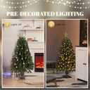 VINGLI 4ft Artificial Christmas Pine Tree with 80 Warm White Lights, 211 Branch Tips, Pre-Lit Xmas Tree for Tabletop, Living Room, Entryway & Holiday Party Decorations