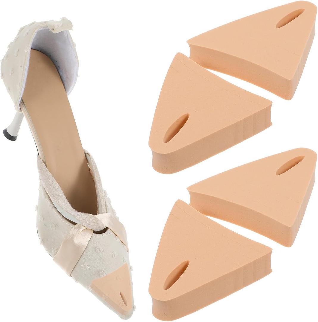 4 Packs Shoe Filler for Too Big Shoes Soft Sponge Shoe Size Reducer Tearable Toe Inserts Make Shoes Smaller Fit Unisex Reusable Foam Toe Filler Inserts for Women High Heel Sneaker(Skin Color)