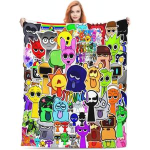 FINENESS SINCE 1988 Game Cartoon Printed Blanket for Boys Music Game Halloween Cartoon Throw Blanket for Boys Birthday Gift Home Fleece Throw Blankets for Couch Bed Sofa Gamer Blanket 60"x50"
