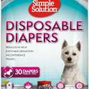 Simple Solution Female Dog Diapers – Disposable Diapers for Potty Training, Incontinence, and Heat Cycle Protection – Leak-Proof Fit for Small Dogs, 12–19 Inch Waist – 30 Count