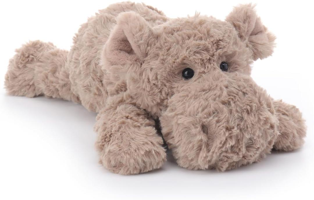 Apricot Lamb Sleeping Hippo Stuffed Animals for Kids, Soft Cute Plush Toys for Baby Girl and Boy, 13 Inches