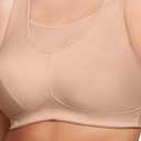 Full Figure Plus Size No-Bounce Camisole Sports Bra Wirefree #1066 (Beige, 36G)