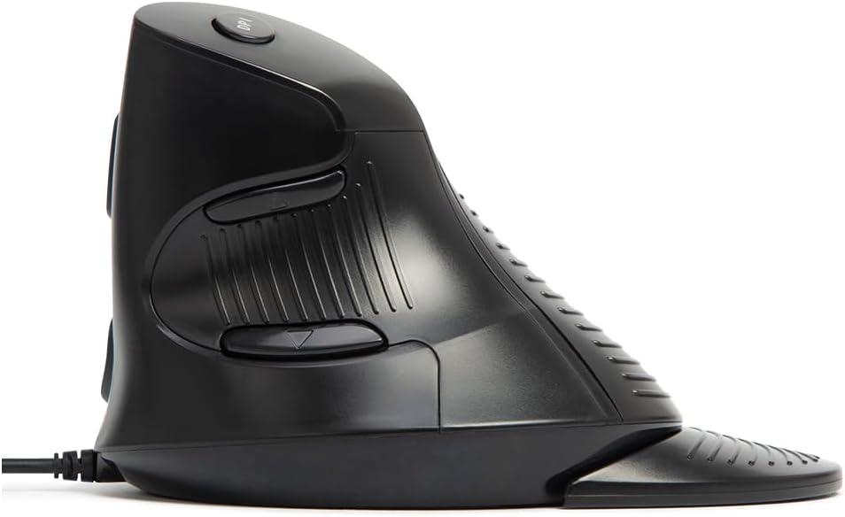 DELUX Wired Ergonomic Vertical Mouse, Vertical Mouse for Medium Hands, Removable Wrist Rest, Silent Click Ergo Mouse, Up to 4200 DPI, 6 Programmable Buttons, Compatible with Laptop/PC (M618XU-Black)