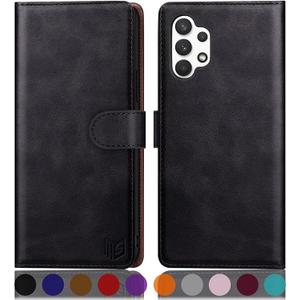 SUANPOT for Samsung Galaxy A32 5G Wallet case 【RFID Blocking】 Credit Card Holder,PU Leather Flip Folio Book Phone case Cover Women Men for Samsung A32 5G case Wallet (Black)