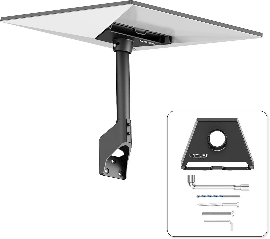 Urmust Starlink Gen 3 Mount, 360 Adjustable Angle Starlink Roof/Wall Mount with Pipe Adapter, Starlink Mounting Kit Gen 3 for Standard Dish, Starlink Pole Mount, Starlinks Internet Satellite Kit (9.8 Inch)