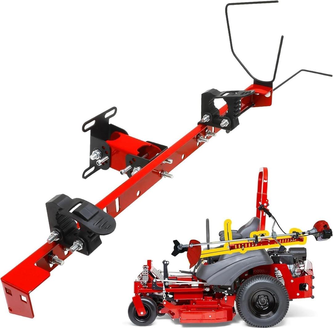 Zero Turn Mower Trimmer Holder, Fit for 1"-2" Roll Bars with Quick Clamp Locking System, Adjustable Lawn Mower Trimmer Rack Compatible with Zero Turn Lawn Mower
