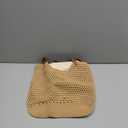 Pleneal Crochet Beach Bag, Summer Woven Tote Bag with Lining, Soft Purse Shoulder Bags for Vacation