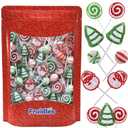 Fruidles 24-Count Christmas Lollipop Santa, Tree, Swirl, Candy Canes, and Sweet Ball Assortment #2, Mixed Fruit Flavor, Individually Wrapped (EXP 08/15/27)