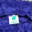 Twin Size Blanket for Bed with Jacquard Pattern, Fuzzy Soft Cozy Exquisite Blankets for All Season, Warm and Fluffy, 60x80 Inch, Blue