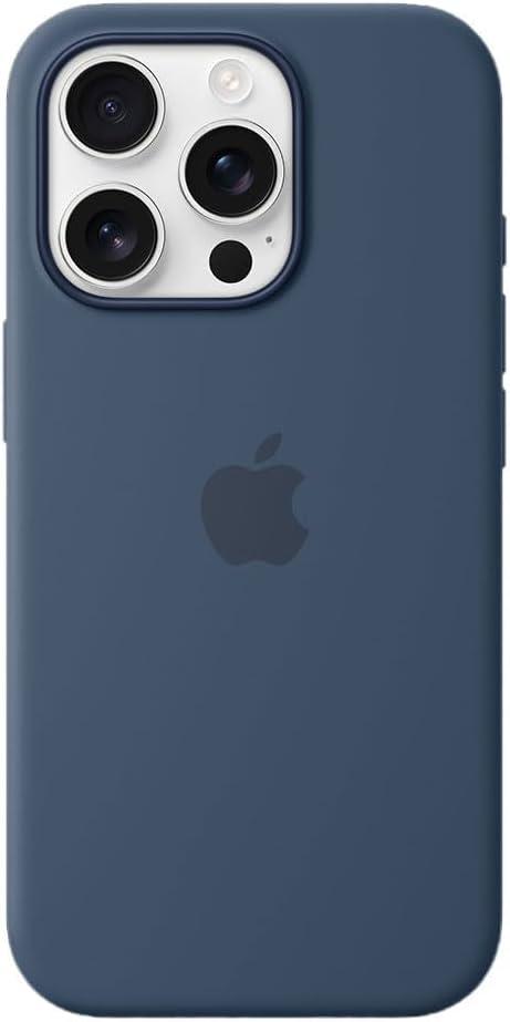 Apple iPhone 16 Pro Silicone Case with MagSafe and Camera Control: Lightweight Phone Case, Wireless Charging Compatible, Smooth Matte Finish; Denim
