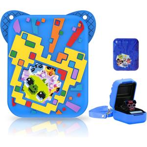 Silicone Cover Case for Bitzee Disney Interactive Toy Digital Pet and Case with Lanyard,Protective Case Holder Skin for Bitzee Virtual Electronic Pets for Girls & Boys Blue