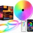 Neon Rope Lights - 16.4Ft Flexible LED Rope Lights,24V RGB Rope Lights Control with App/Remote Multiple Modes,DIY Design, IP65 Waterproof Strip Lights for Bedroom Room Outdoors Decor
