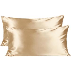 YANIBEST Satin Pillowcase for Hair and Skin Care Silk Pillowcase 2 Pack King Size Pillow Cases Set of 2 -Satin Cooling Pillow Covers with Hidden Zipper Floral Print