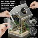 Jumping Spider Enclosure (5" *5" *8") Warp-Proof Seamless Acrylic Tarantula Terrarium with Magnetic Door & Feeding Hatch for Praying Mantis,Snail,Hermit Crabs,Reptile(Includes Decorative Accents)