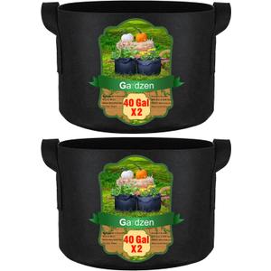 Gardzen 2-Pack 40 Gallon Grow Bags, Aeration Fabric Pots with Handles, Pot for Plants (40 Gallon Bags)