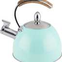 Pinky Up Presley Light Blue 70 Oz Tea Kettle, Stovetop Induction Stainless Steel Whistling Kettle
