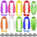 24 Pieces Colorful Long Curly Wigs Wavy Party Wigs Curly Cosplay Costume Wig for Women Party Dcor Bachelorette