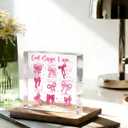 Positive Affirmation Bible Verse Desk Decor Acrylic Sign 4X4 Inch, Preppy Coquette Pink Bow Desk Decorative Signs for Shelf Tabletop Cubicle Room Office, Christian Gifts for Women Men Friends