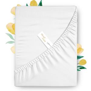 Carressa Linen Luxury 100% Egyptian Cotton King Fitted Sheet Only - Premium 800 TC Hotel Quality Deep Pocket Cotton Fitted Sheet, Soft, Sateen Weave Bottom Sheet, Fits Mattress up to 18 In Crisp White