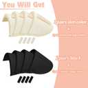 Zaruatu 4 Pairs Reusable Shoulder Pads, Removable Shoulder Pads for Womens Clothing, Washable Breathable Soft Sponge Pads for Men Sloping High Low Shoulders Blazer Suit (Black & Skin)