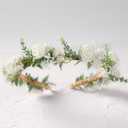 White Flower Crown Hairband - Rose Flower Headband for Women's Wedding, Party, Festival Decoration, Hair Styling Accessory