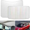 [2024 Upgrade] Sunshade Roof for Tesla Model 3 2024 Colorful Ice Crystal Glass Roof Sunshade Sunroof No-Sag Design Retractable Sunshade Heat Insulation Roof Window Sun Protection Snap Foldable (White)