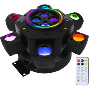 150W Moving Head DJ Lights, RGBW 4-in-1 LED 6 Arms Party Lights
