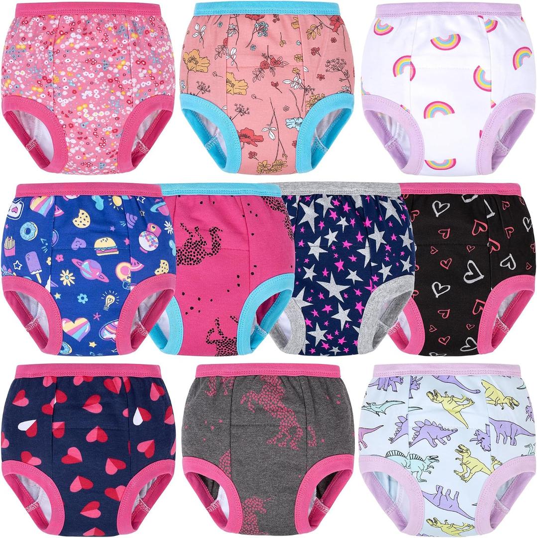 BIG ELEPHANT Toddler Training Pants, Soft Cotton Absorbent Training Underwear for Baby Boys & Girls, 3T