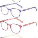 JM Reading Glasses Set of 4 Quality Spring Hinge Readers Men Women Glasses for Reading +4.0 Mix Color